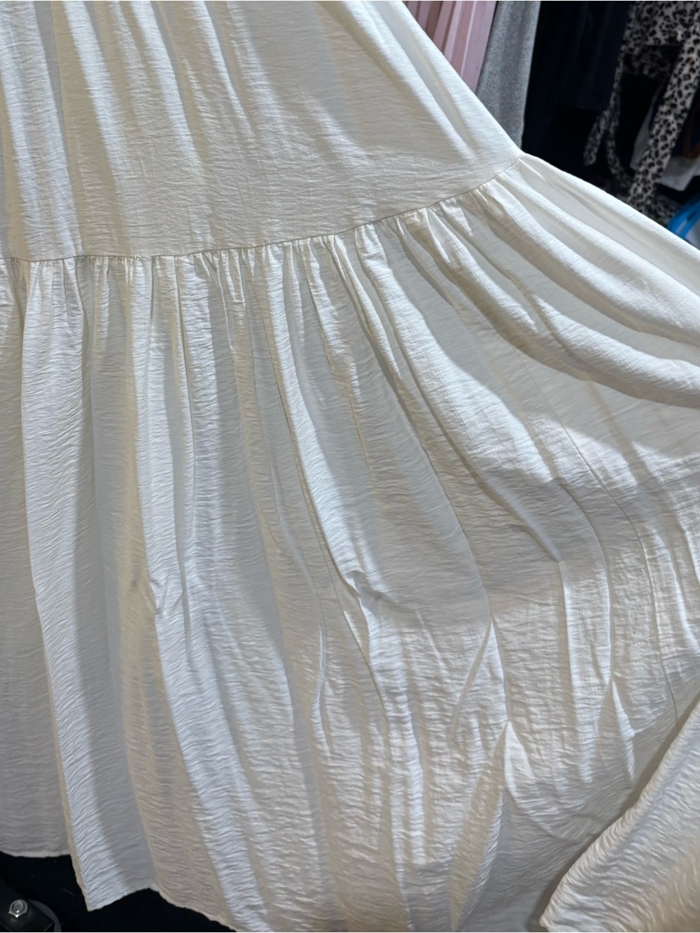 White Smocked Bodice Spaghetti-Strap Maxi Dress NWOT - Picture 13 of 13